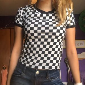 Black and white checkered tshirt